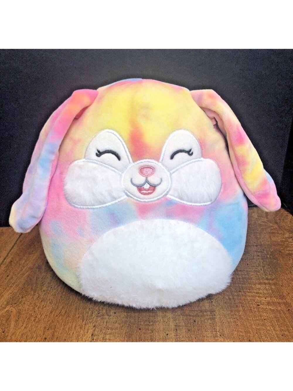 Squishmallows Candy Bunny Tie Dye Fuzzy Cheeks & Tummy Easter Plush Toy 8"